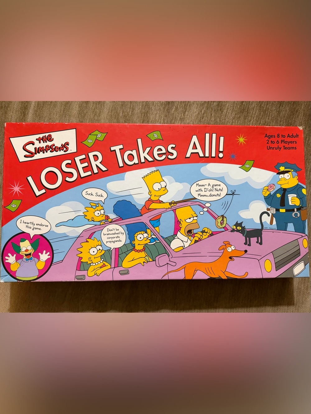 2001 The Simpsons Loser Takes All Board Game